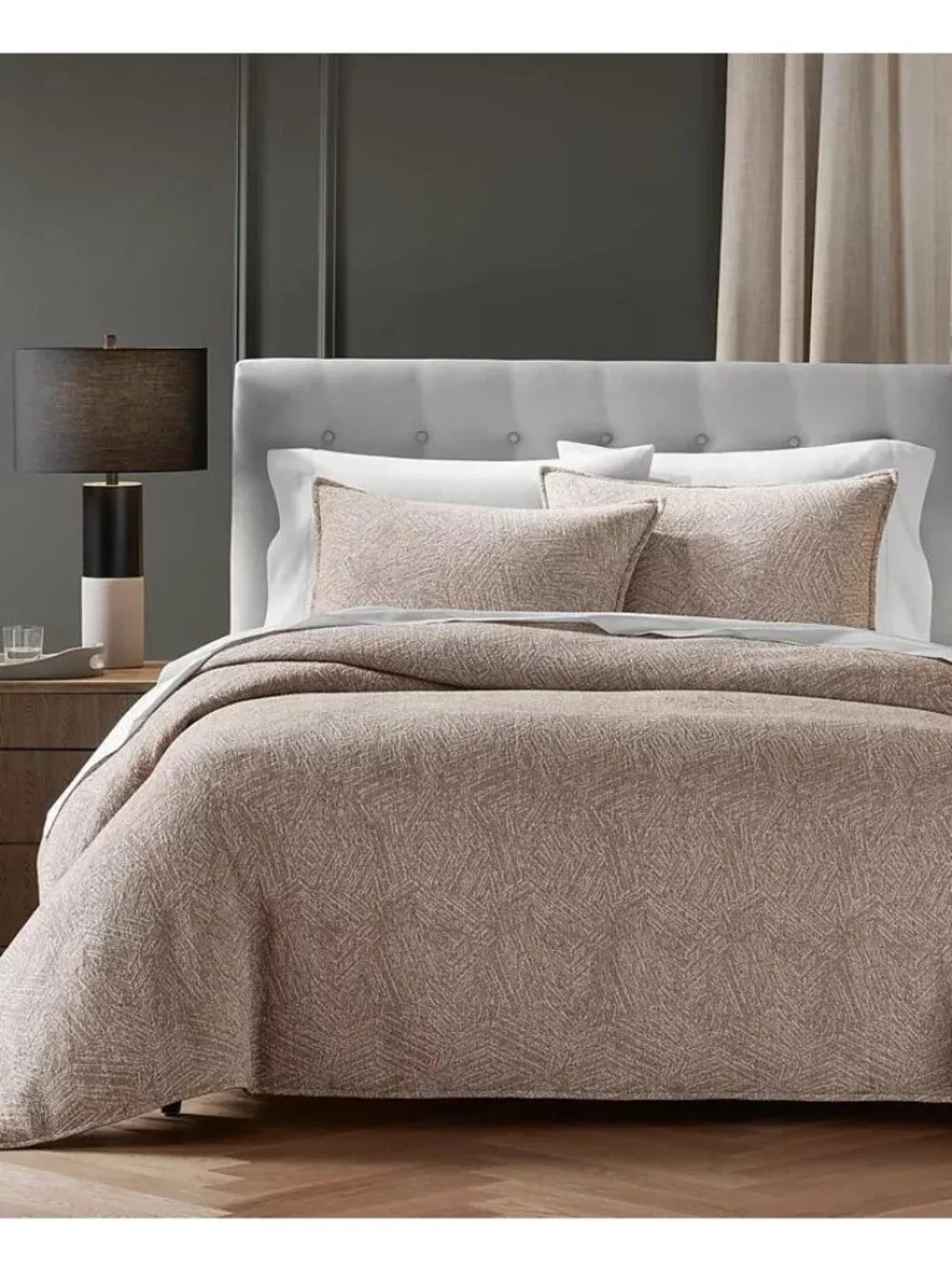 Hotel Collection Woodgrain Duvet Cover Set Queen Brown MSRP $475